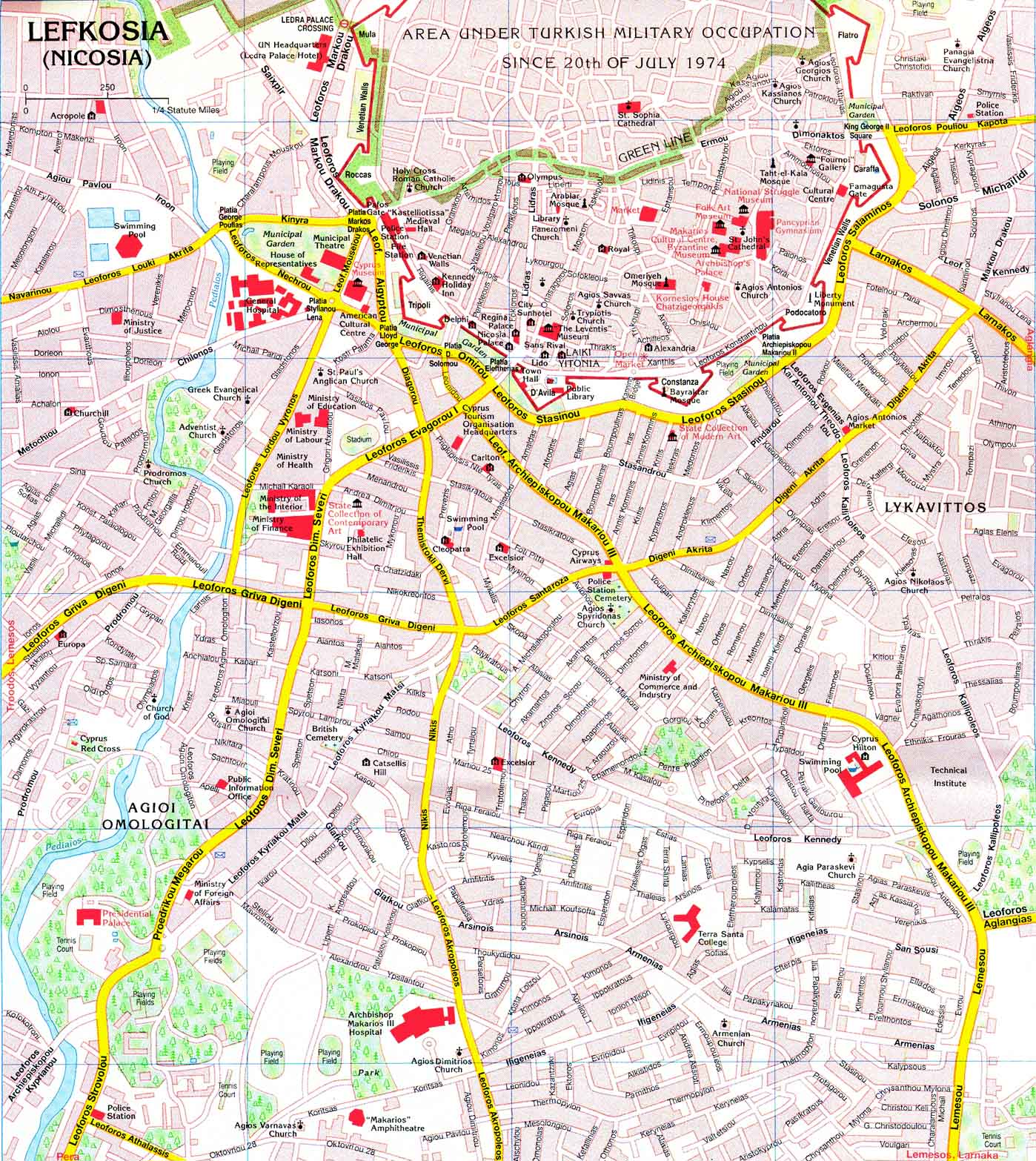 карта города Никосии